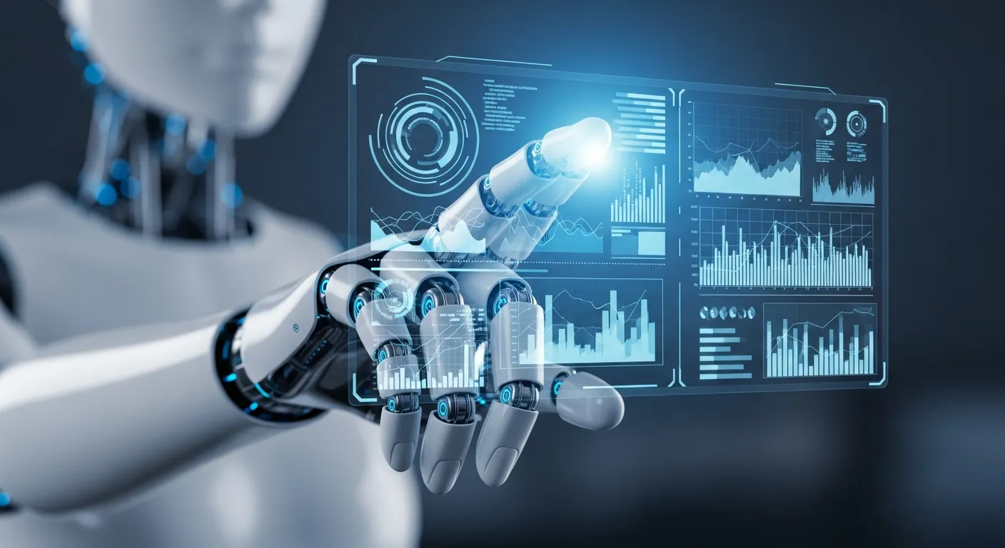 Roboterhand mit holographischer Datenvisualisierung - Robot Integration Technologie