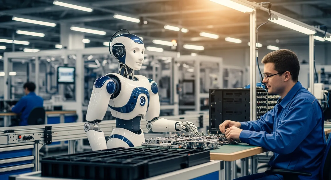 Humanoid robot in factory